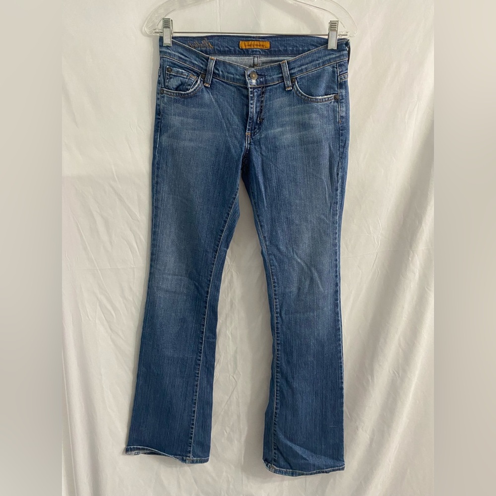 James Cured by Sewn Womens Bootleg Medium Denim Mid-Low Rise Jeans Size 28